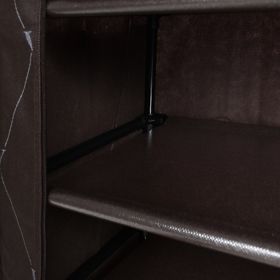 Textile Shoe Cabinet Vitto - Brown