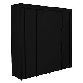 Textile Wardrobe with Shelves Olena Black