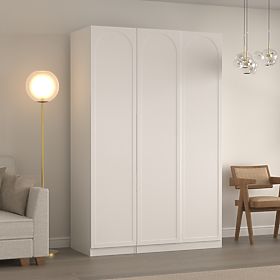 Three-Door Wardrobe Neroli, Arched Front, White