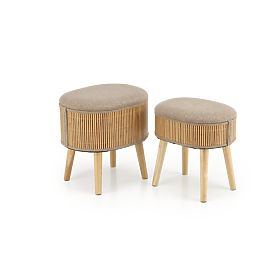 TICO Set of 2 Stools with Storage, Beige