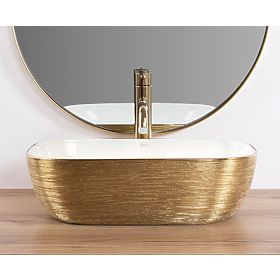 Timeless Washbasin Rea Belinda White GOLD BRUSH