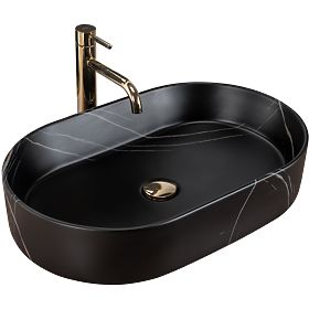 Timeless Washbasin REA NADIA STONE BLACK MATTE