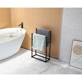 TORMES Black Towel Stand with 2 Arms