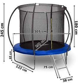 Trampoline with Safety Net and Ladder HENZEN 305 cm Blue FT10
