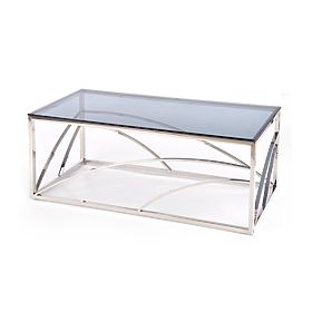 UNIVERSE Coffee Table, Frame - Silver, Glass - Smoked (1p=1pc)