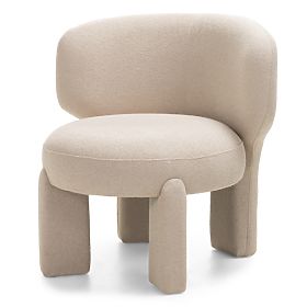 Upholstered Armchair Elaine Beige, Boucle, Rounded Shapes, lectus