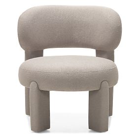 Upholstered Armchair Falone Grey-Beige, Boucle, Rounded, lectus