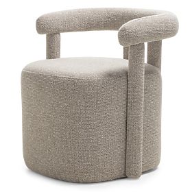 Upholstered Armchair Glen Grey, Rounded Shapes