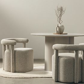 Upholstered Armchair Glen Grey, Rounded Shapes, lectus