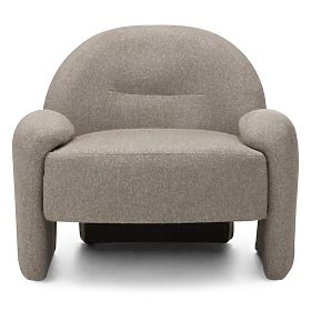 Upholstered Armchair Sheli Beige-Grey Mélange, Boucle, Rounded Shapes, lectus