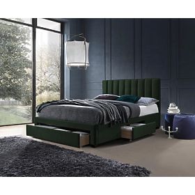 Upholstered bed 160x200 LUSIA - Dark green, Halmar