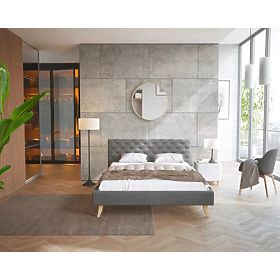 Upholstered Bed Kalifornia 140 x 200 cm - Dark Gray