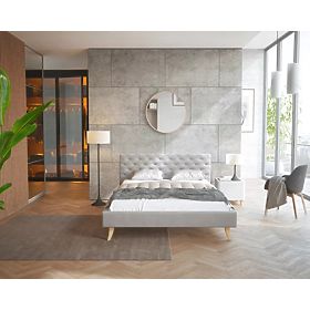 Upholstered bed California 180 x 200 cm - gray, FDM