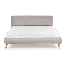 Upholstered bed ELANDA 160X200 cm - light grey