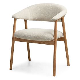 Upholstered Chair Capri, Light Beige/Oak Wood, lectus