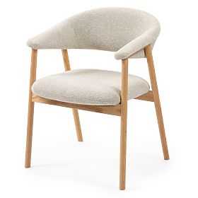 Upholstered Chair Capri, Light Beige/Oak Wood, lectus