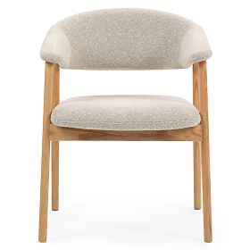 Upholstered Chair Capri, Light Beige/Oak Wood, lectus