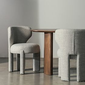 Upholstered Chair Elaine Beige-Grey, Rounded Shapes, lectus
