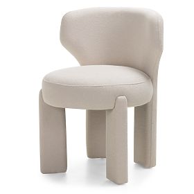 Upholstered Chair Elaine Cream, Boucle, Rounded Shapes, lectus