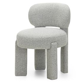Upholstered Chair Falone Gray, Boucle, Rounded Shapes