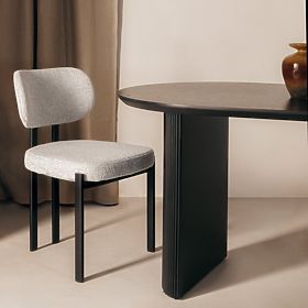 Upholstered Chair Flare, Beige/Black Legs, lectus