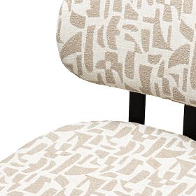 Upholstered Chair Flare, Beige-Cream/Black Legs