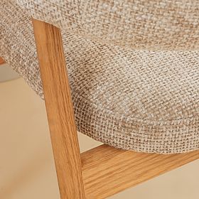 Upholstered Chair Giovani, Beige/Oak Wood, Rounded, lectus