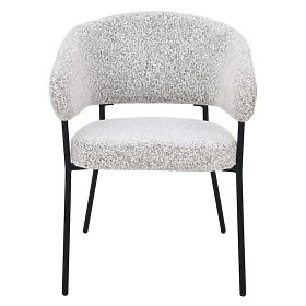 Upholstered Chair Lamu, Beige Mélange/Black Legs