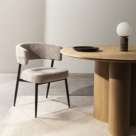 Upholstered Chair Rosario Beige/Black Legs