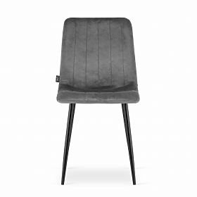 Upholstered Chair Set of 4 - Dark Gray Velvet, LEOBERT