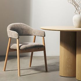 Upholstered Chair Sorrento, Dark Beige, Oak, lectus
