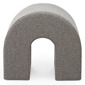 Upholstered Pouf Arc, Rounded, Light Brown