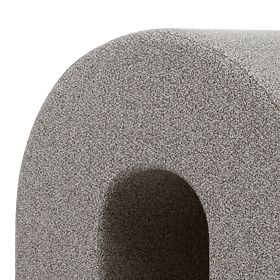 Upholstered Pouf Arc, Rounded, Light Brown