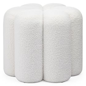 Upholstered Pouf Quad, White, Boucle