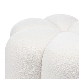 Upholstered Pouf Quad, White, Boucle