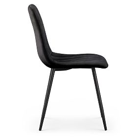 Upholstered Velvet Chair with Stitching Black LIVO Black Legs
