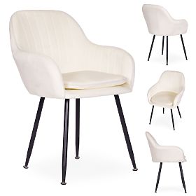 Upholstered Velvet Modern Dining and Living Room Chair Cream ModernHome, MODERNHOME