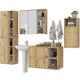 VAMI Hanging Bathroom Furniture Set Artisan Oak / Cashmere