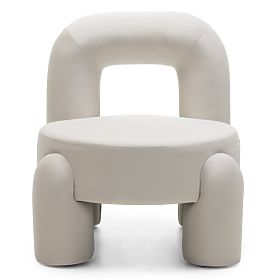 Vasto Relaxation Chair, Cream, Velvet, Rounded Shapes, lectus