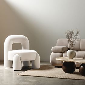 Vasto Relaxation Chair, Cream, Velvet, Rounded Shapes, lectus