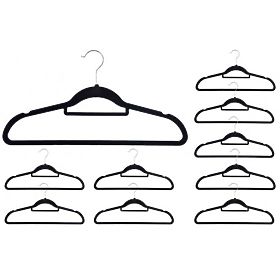 Velour Hanger Maxi Set of 10 - Black