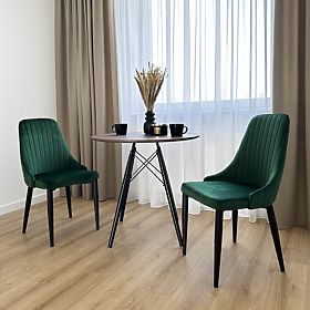 Velvet Armchair LORIENT VELVET Dark Green, Halmar