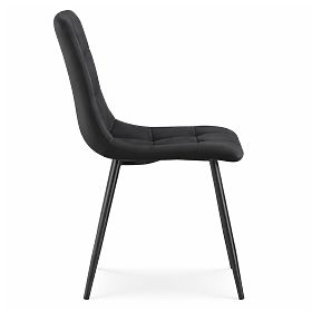 Velvet Upholstered Chair with Quilting Black NERO Black Legs