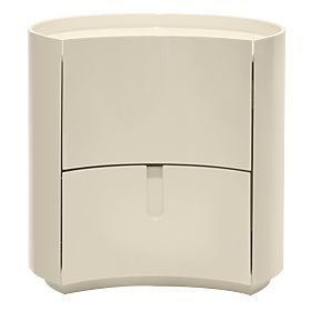 Vena Nightstand with Drawers, Cream White, Rounded, Glossy