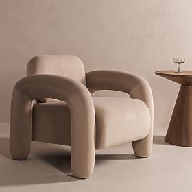 Vico Relaxation Chair, Light Beige, Velvet, lectus