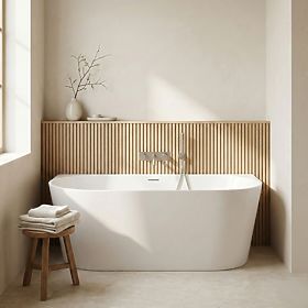 Wall-Mounted Bathtub CAPRI SLIM 170 cm, Rea