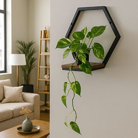Wall-mounted Flower Pot Hanging Shelf for Plants Loft Decoration Hexagon ModernHome
