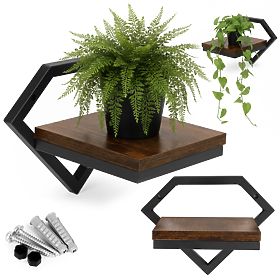 Wall-Mounted Flower Stand Hanging Shelf for Plants Loft Decoration Diamond ModernHome, MODERNHOME