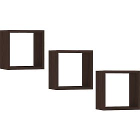 WALL SHELF K 25x25cm SET OF 3pcs WENGE