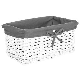 Wicker Basket 30x20x15 cm - White-Grey